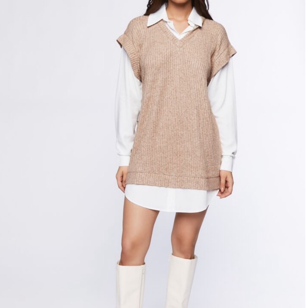 Sweater vest + Shirt combo - Forever21